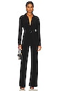 view 1 of 3 Shirt Straight Leg Jumpsuit With Collar Stand in Black