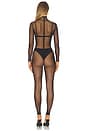 view 3 of 4 Long Sleeve Slim Fit Turtleneck Catsuit in Black
