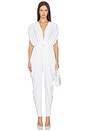 view 1 of 3 Square Sleeve Waterfall Jumpsuit in Snow White