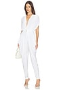 view 2 of 3 Square Sleeve Waterfall Jumpsuit in Snow White