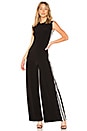 view 1 of 3 Side Stripe Jumpsuit in Black & Engineered Stripe