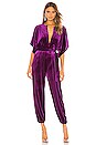 view 1 of 3 Rectangle Jog Velvet Jumpsuit in Raspberry