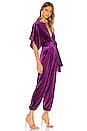 view 2 of 3 Rectangle Jog Velvet Jumpsuit in Raspberry
