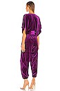 view 3 of 3 Rectangle Jog Velvet Jumpsuit in Raspberry