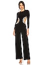 view 1 of 4 Stud Long Sleeve Cut Out Jumpsuit in Black
