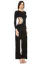 view 2 of 4 Stud Long Sleeve Cut Out Jumpsuit in Black