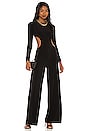 view 1 of 3 Long Sleeve Side Cut Out Jumpsuit in Black