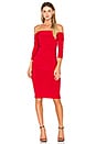 view 1 of 3 Off Shoulder Shirred Dress in Red