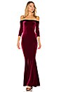view 1 of 3 Fishtail Gown in Burgundy