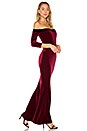 view 2 of 3 Fishtail Gown in Burgundy