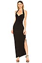 view 1 of 3 Halter Sweetheart Side Drape Gown in Black