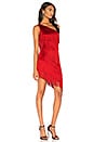 view 2 of 3 Fringe One Shoulder Dress in Red