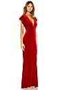view 2 of 3 V Neck Velvet Rectangle Dress in Tango
