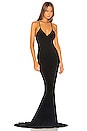 view 1 of 3 Low Back Slip Mermaid Fishtail Gown in Black