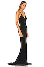 view 2 of 3 Low Back Slip Mermaid Fishtail Gown in Black