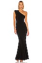 view 1 of 3 One Shoulder Fishtail Gown in Black