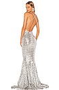 view 3 of 4 Sequin Mermaid Fishtail Gown in Silver