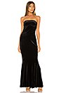 view 1 of 3 Velvet Strapless Fishtail Gown in Black