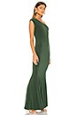view 2 of 3 One Shoulder Fishtail Gown in Forest Green