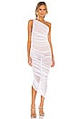 view 1 of 3 VESTIDO DIANA in White & Nude Mesh