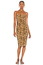 view 1 of 3 Strapless Dress in Golden Leopard