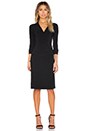 view 1 of 3 KAMALIKULTURE Long Sleeve Side Draped Dress in Solid Black