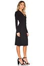 view 2 of 3 KAMALIKULTURE Long Sleeve Side Draped Dress in Solid Black