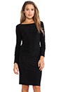 view 1 of 5 KAMALIKULTURE Long Sleeve Shirred Waist Dress in Solid Black
