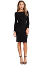 view 4 of 5 KAMALIKULTURE Long Sleeve Shirred Waist Dress in Solid Black