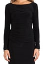 view 5 of 5 KAMALIKULTURE Long Sleeve Shirred Waist Dress in Solid Black