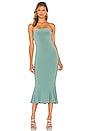 view 1 of 4 Strapless Fishtail Midi Dress in Vintage Mint