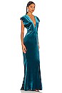 view 2 of 3 V Neck Rectangle Gown in Teal