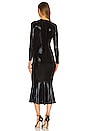 view 3 of 3 Long Sleeve Crew Fishtail Dress To Midcalf in Black