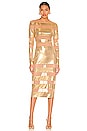view 1 of 3 Spliced Dress in Gold