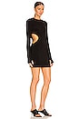 view 2 of 3 Long Sleeve Mini Cut Out Dress in Black