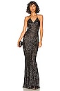 view 1 of 4 Sparkle Sequin Low Back Slip Fishtail Gown in Black