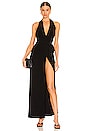 view 1 of 3 Halter Wrap Straight Gown in Black
