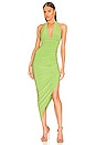 view 1 of 3 Halter Side Drape Gown in Gemini Green