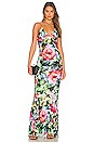 view 2 of 3 Low Back Mermaid Fishtail Gown in Rose Garden