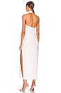 view 3 of 3 Halter Turtle Side Slit Gown in White