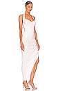 view 2 of 3 Cayla Side Drape Gown in White