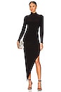 view 1 of 3 Turtleneck Side Drape Gown in Black