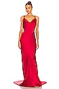 view 2 of 3 Cross Back Bias Gown in Tiger Red