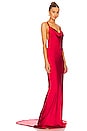 view 3 of 3 Cross Back Bias Gown in Tiger Red