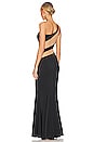 view 3 of 3 Snake Mesh Fishtail Gown in Black & Nude Mesh