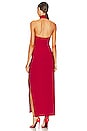 view 3 of 3 Halter Turtleneck Side Slit Gown in Red