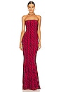 view 1 of 3 Strapless Fishtail Gown in Red Cable