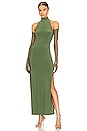 view 1 of 4 Halter Turtle Side Slit Gown in Celadon