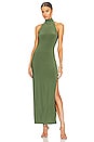 view 2 of 4 Halter Turtle Side Slit Gown in Celadon
