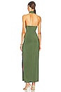 view 4 of 4 Halter Turtle Side Slit Gown in Celadon